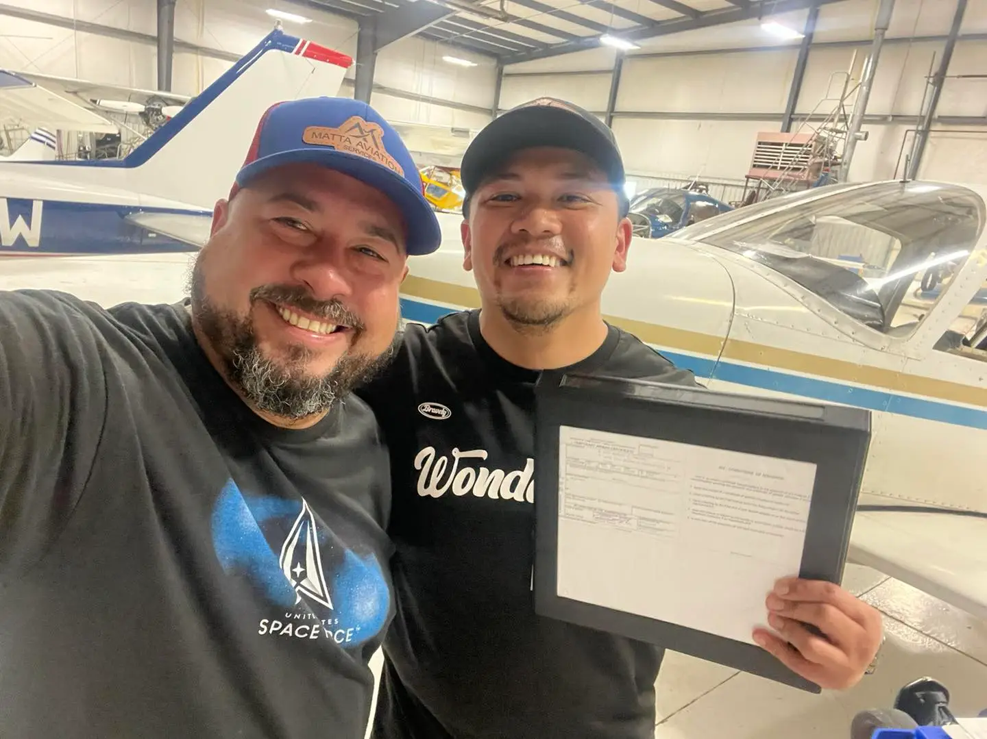 Matta Aviation Student with FAA A&P Certificate.